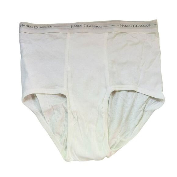 Vintage 90s Hanes Classics Mens Briefs Tighty Whities Underwear Size 40 - Picture 1 of 4